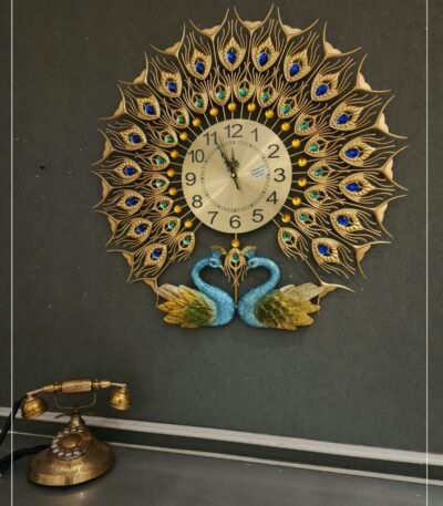 Peacock design clock