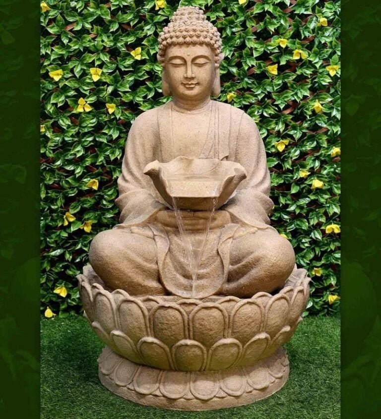 Sandstone colour Buddha fountain