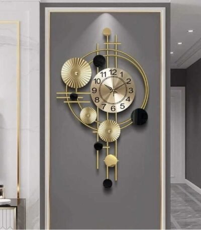 Golden long clock metal