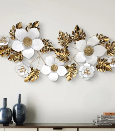 White Flower Golden Leaves