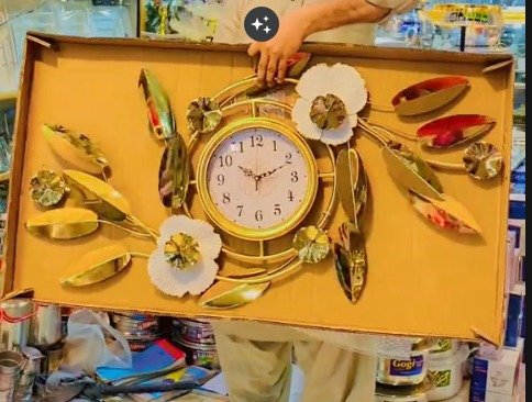 Gold white flower clock