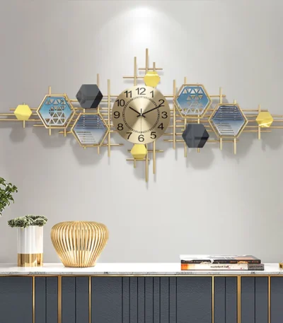 hexagon metal clock design