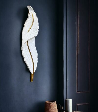 white feather wall decor