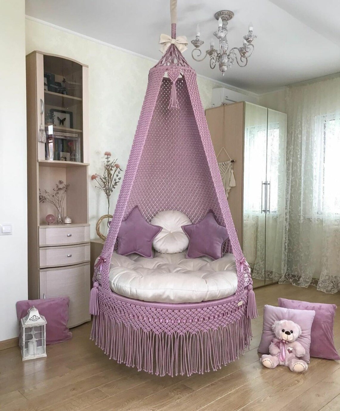 Macramé swing pink