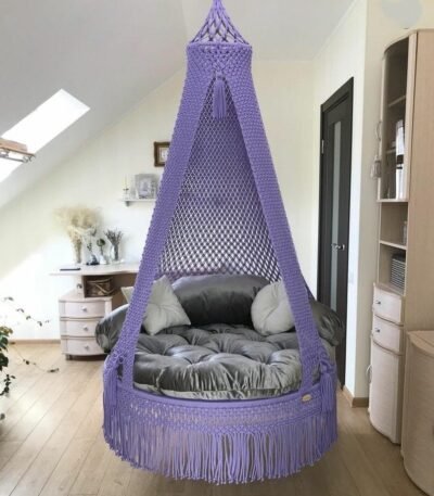 Violet macrame swing