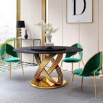 Luxurious Gold table black marble