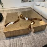 Cracked golden table
